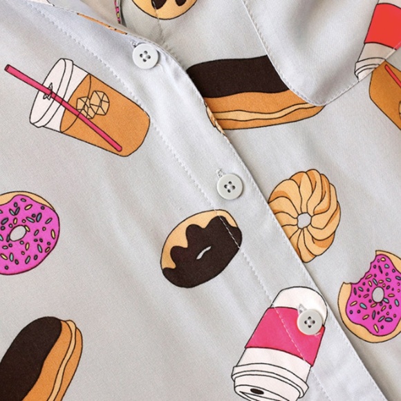 Coffee and donut sleep shirt - Picture 3 of 5